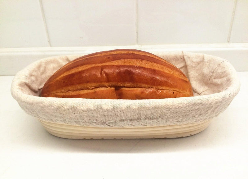 Handmade Banneton Bread Dough Proofing Basket with Linen Liner