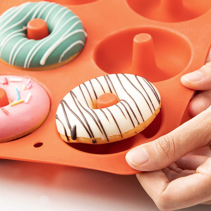 Silicone Donut Mold Set 6 Doughnuts LFGB Food Grade Non-Stick Dishwasher Safe Heat Resistant Microwave Safe Blue