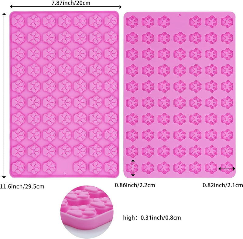 Dog Bone and Paw Print Silicone Molds for Treats and Baking