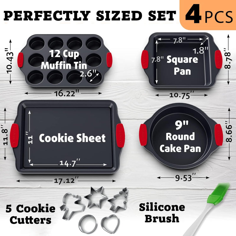 Premium Non-Stick Baking Set - 4-Piece Carbon Steel Bakeware - BPA-Free