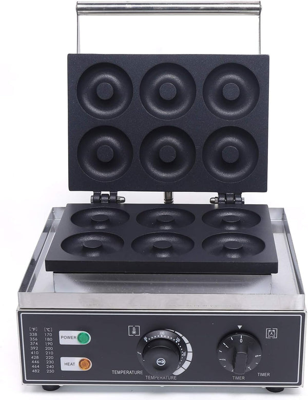 Commercial Electric Donut Maker - 12Pcs Stainless Steel Nonstick Machine with 110V 1500W Capacity