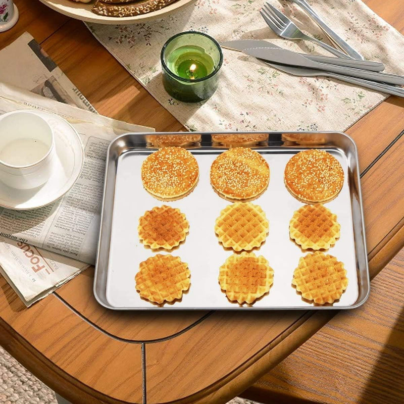 Wildone Baking Sheet with Rack Set - Stainless Steel Non-Toxic Heavy Duty Easy Clean