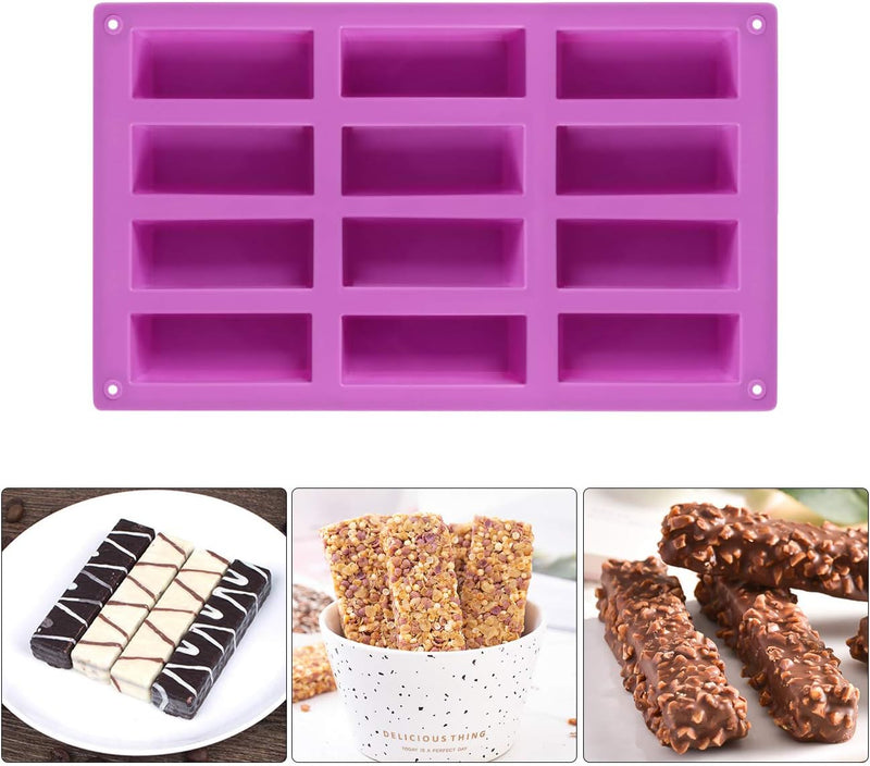 Palksky 8-Cavity Silicone Granola Bar Mold for Chocolate Bread and More
