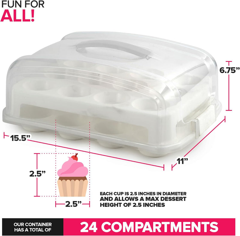 Clear Plastic Cupcake Containers with Dome Lid 100 Count - BPA-Free