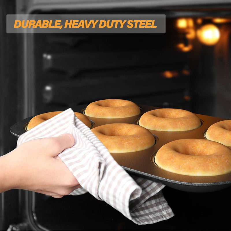 Non-Stick Donut Baking Pans - Set of 3 6-Cavity Full-Sized Donuts 3 14 Individual Size