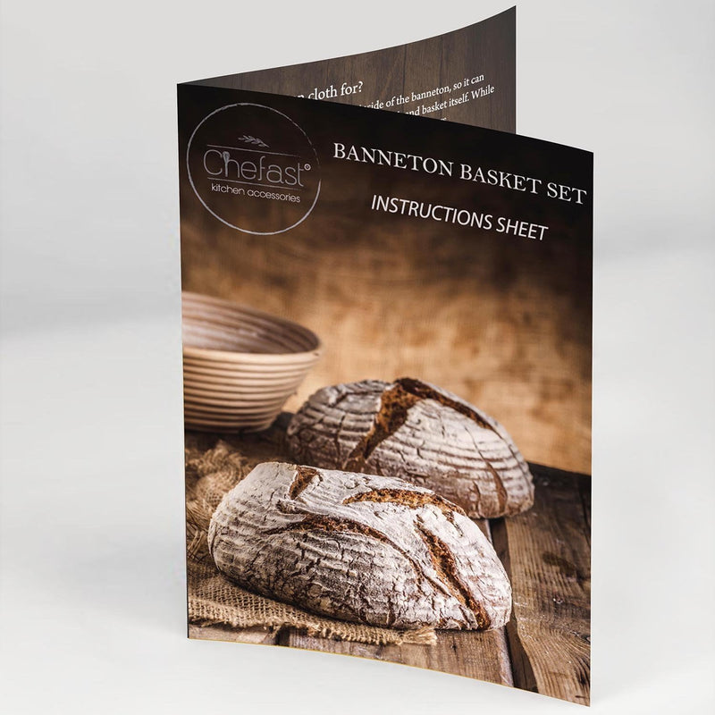 Banneton Proofing Basket Set with Cloth Liner and Bread Stencils - Chefast