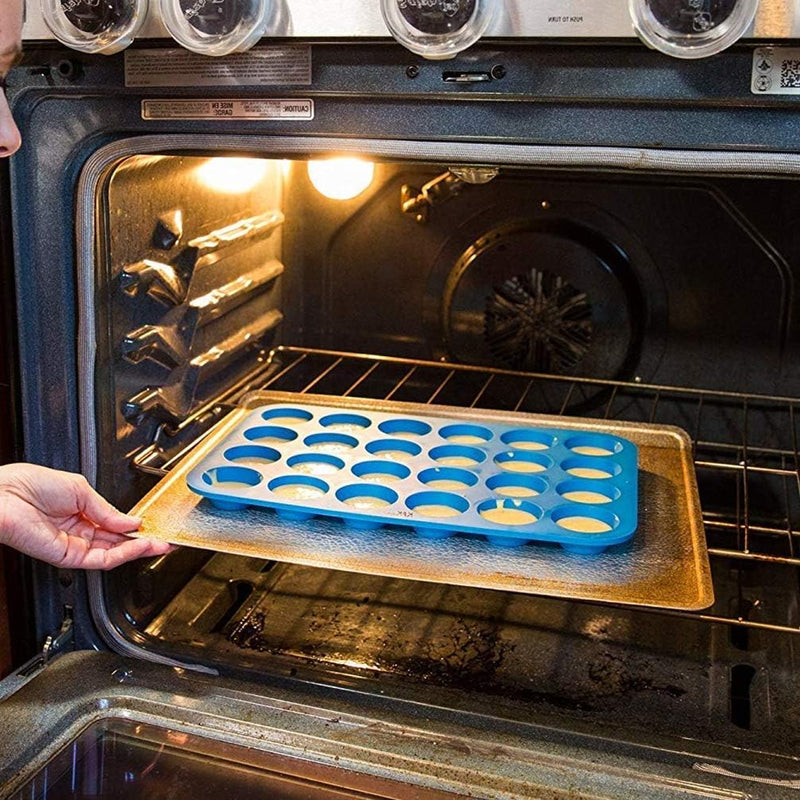 24 Cup Silicone Muffin Pan Set - Reusable Non-Stick Cake Molds - Dishwasher  Microwave Safe Red1 Pack