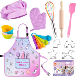 Kids Baking Set with Unicorn Apron - Ages 5  Up