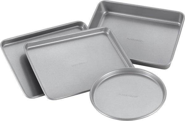 Farberware 4-Piece Nonstick Toaster Oven Pan Set - Gray