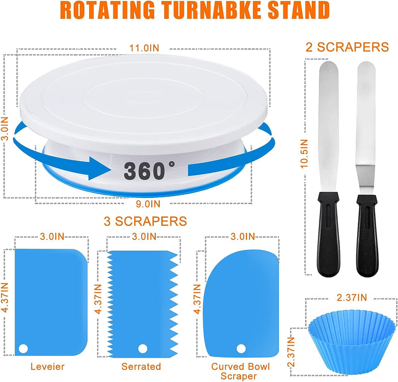 507 PCS Cake Decorating Kit - Pans Turntable Tips Russian Nozzles Mold - Mothers Day Gift