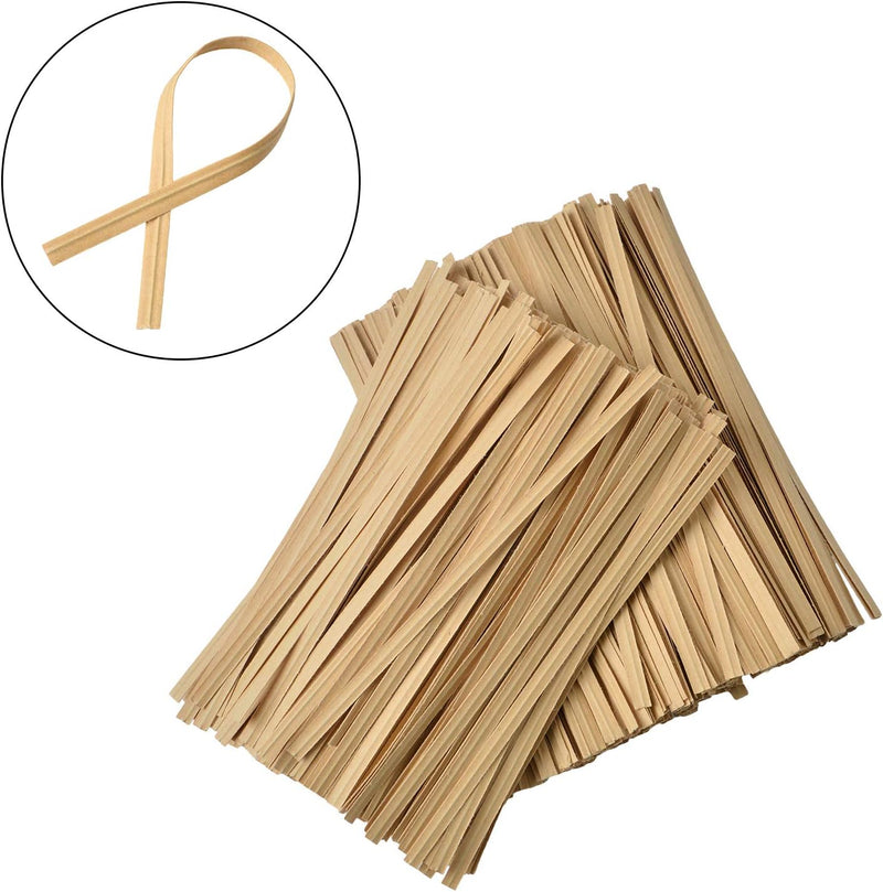 500 White Paper Twist Ties for Bread Bags and Party Favors