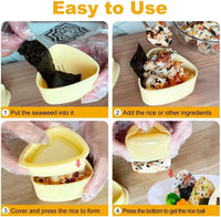 Onigiri Mold, 3 Pack Rice Mold Musubi Maker Kit, Maker Press, Classic Triangle Rice Ball Maker Sushi Mold for Kid Lunch Bento and Home DIY