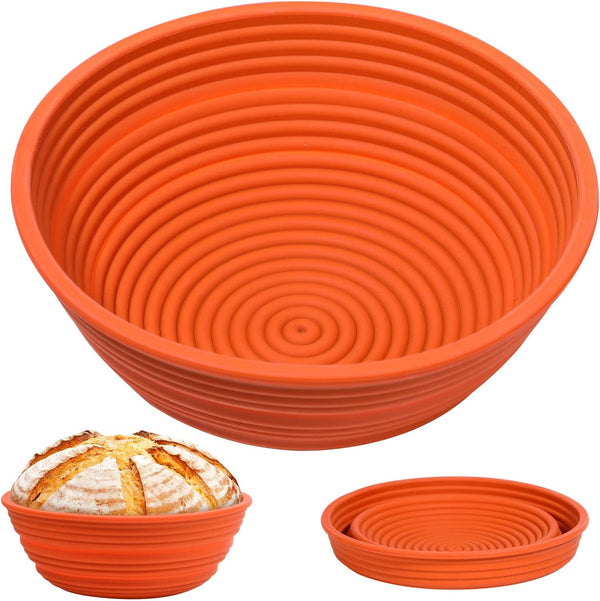 Webake Silicone Bread Proofing Basket - Collapsible Sourdough Baking Bowl 9 Inches