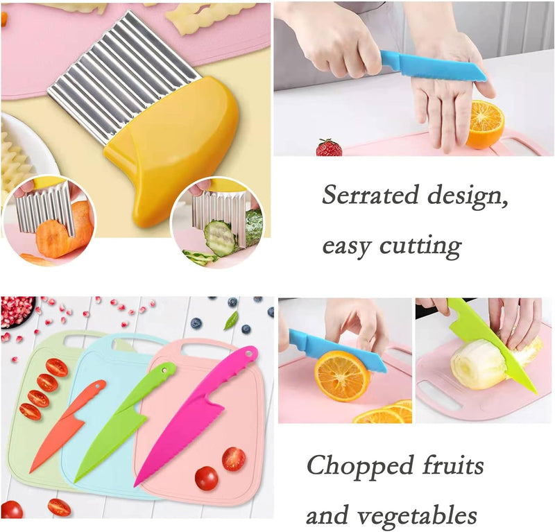 Kid-Friendly Wooden Kitchen Knife Set for Ages 2-8 - Chopper Vegetable  Fruit Cutter