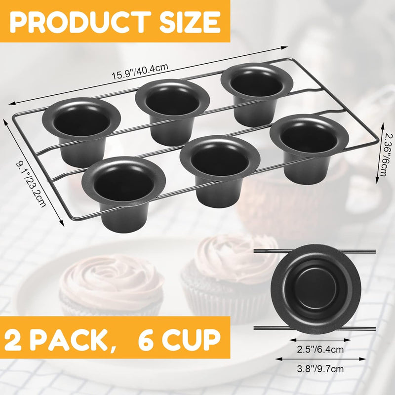 Shellwei Nonstick Popover Pan - 6 Cup Bakeware for Baking Muffins Cupcakes and Yorkshire Puddings