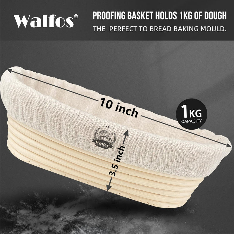 WALFOS 6-Pack Bread Basket Liner - 9 Round Banneton Cloth for Bread Proofing