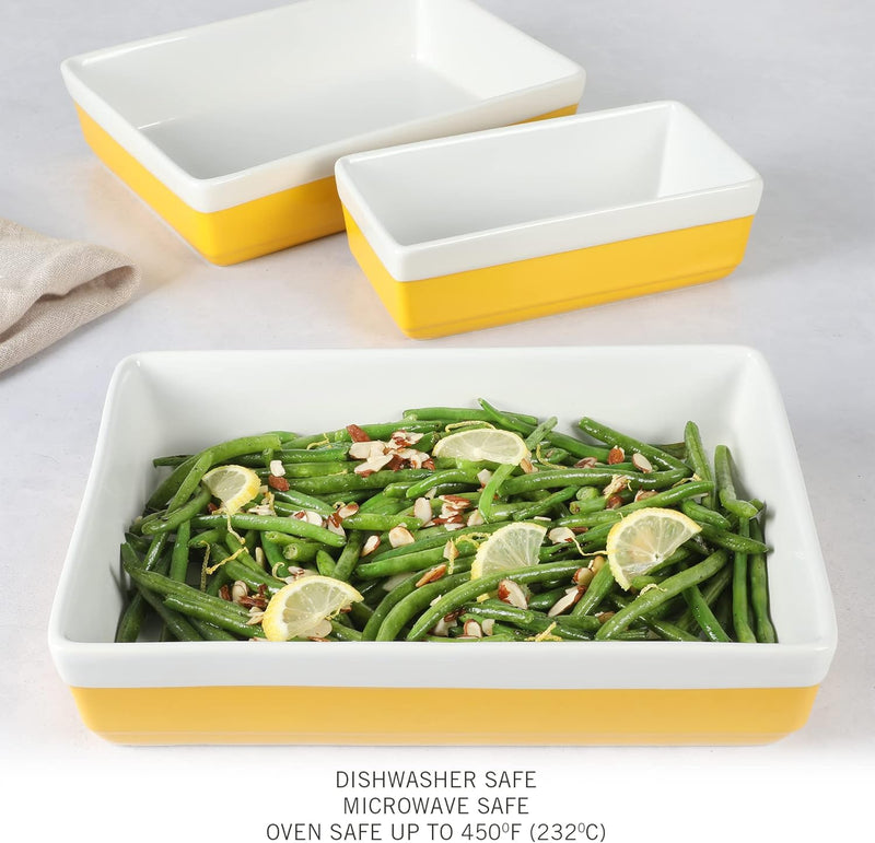 MARTHA STEWART 3-Piece Stoneware Bakeware Set - Grey