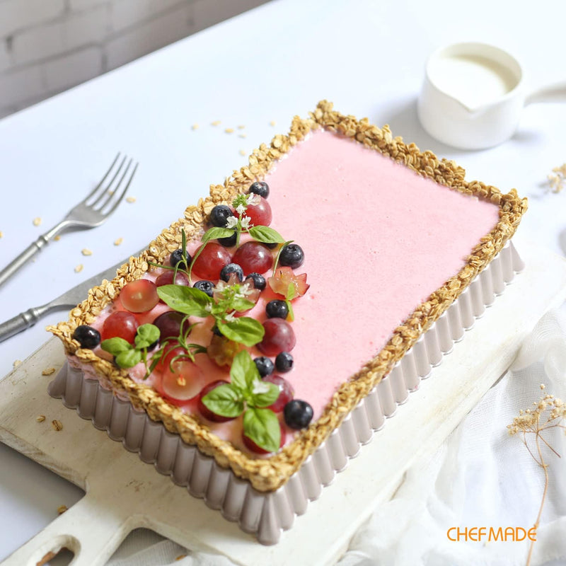 Chefmade 95 Non-Stick Tart Pan with Removable Bottom - Champagne Gold