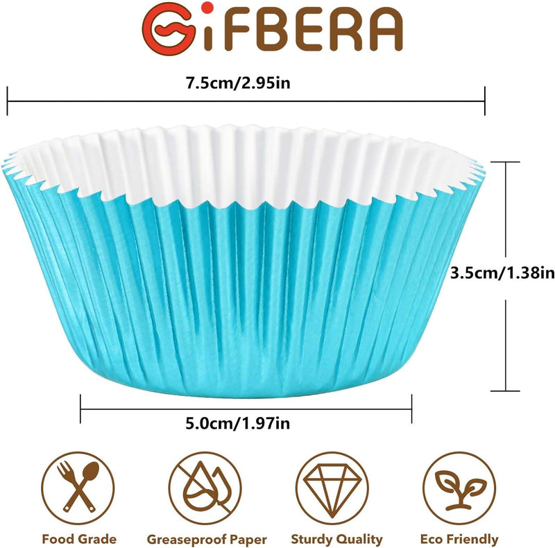 Metallic White Cupcake Liners - 200 Count Standard Size Baking Cups
