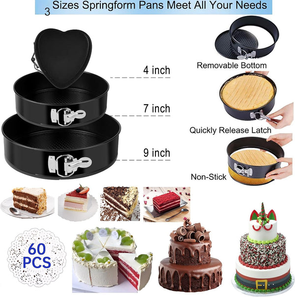 Cake Decorating Kit - 567 PCS Baking Set with Springform Pans Rotating Turntable and Tools