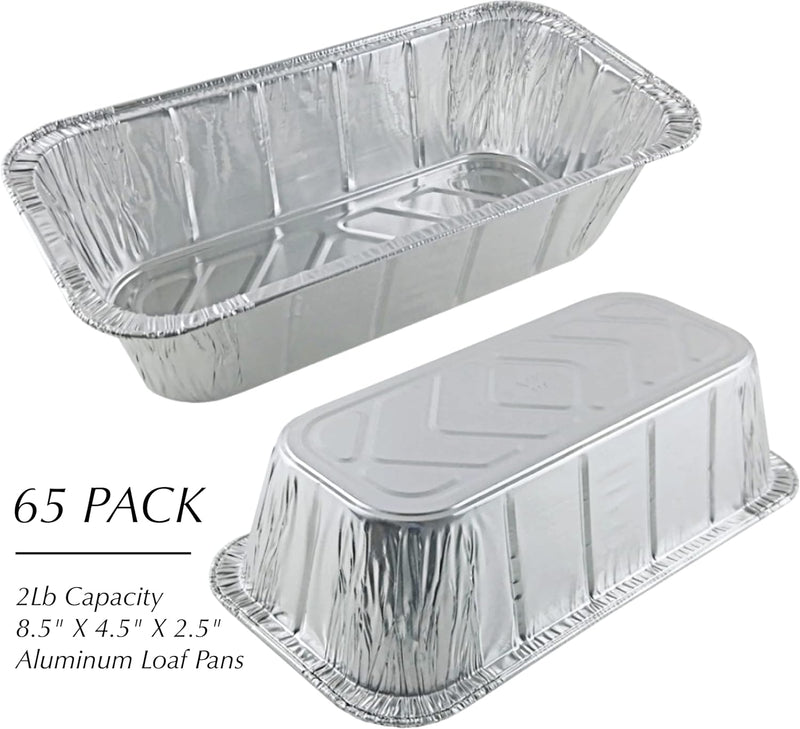 55 Pack Aluminum Foil Mini Loaf Pans - Disposable for Baking Bread Cake  Meat