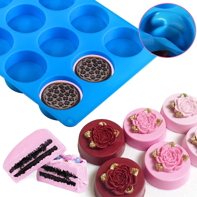 3Pcs Oreo Cookie Chocolate Silicone Mold with 12 Cavities