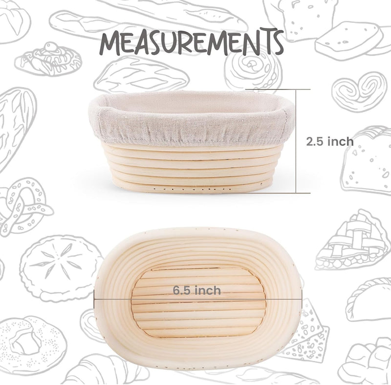 Sourdough Bread Proofing Baskets - Set of 2 with Liners