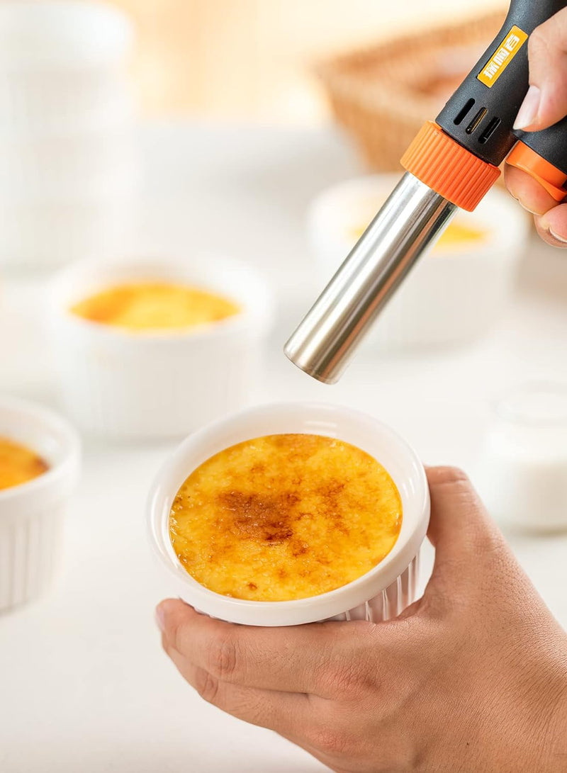 Sweese 8 oz Porcelain Ramekins Set of 6 - Creme Brulee Souffle Custard Cups for Baking Oven Safe - White