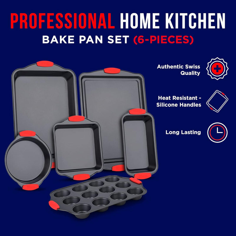 10-Piece Non-Stick Bakeware Set with Silicone Handles - by Bakken