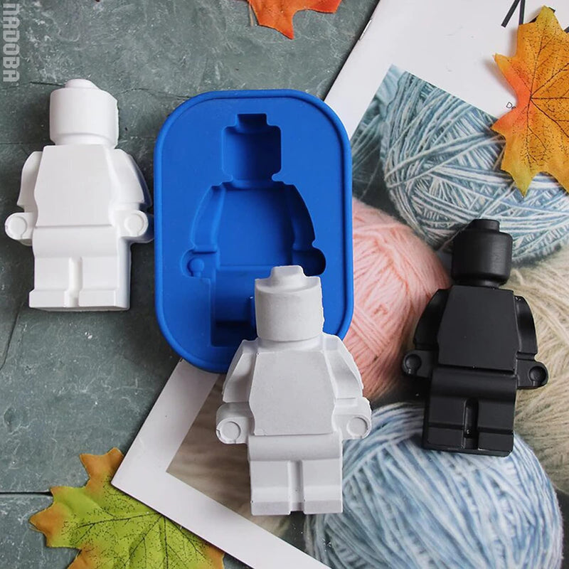Building Block Candy Gummy Molds - 6Pcs Brick and Robot Shaped Silicone Mold Set