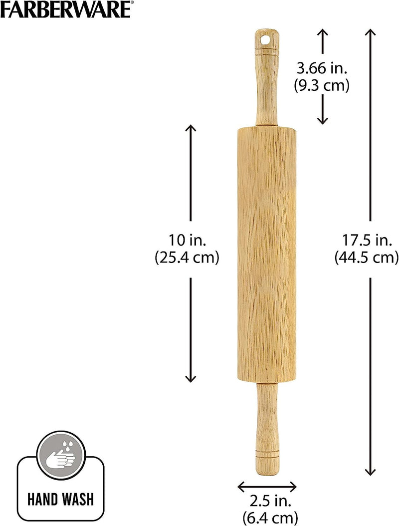 Farberware Classic Wood Rolling Pin 1775-Inch - Natural