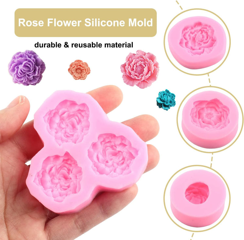 ZiXiang Flower Fondant Cake Mold Set - Silicone Bumble Bee Chocolate  Polymer Clay Molds