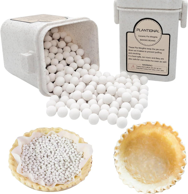 Baking Pie Weights - 132 LB Ceramic Beans with Container