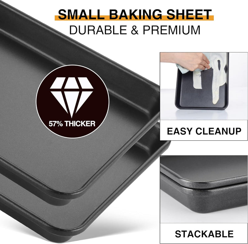 Nonstick Toaster Oven Baking Pans - 2 Pack 97x75 Inches Dishwasher Safe