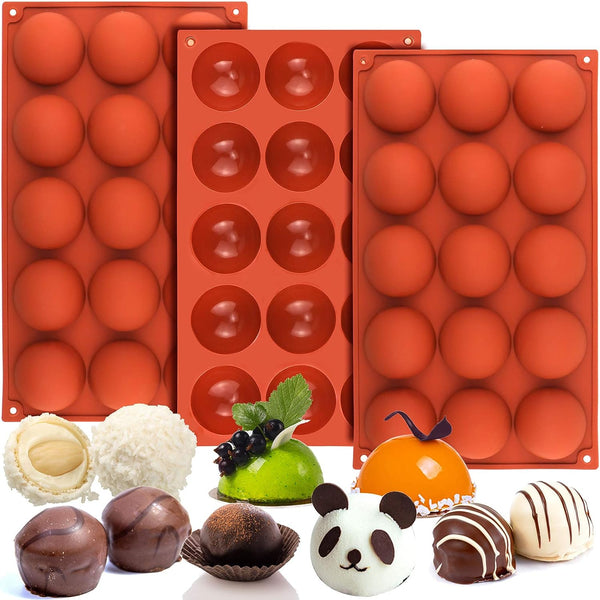 Mity Rain 3-Piece Silicone Hot CocoaChocolate Bomb Mold with 45 Cavity