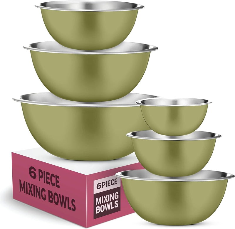 Stainless Steel Mixing Bowl Set - Space Saving Easy to Clean 5 Pieces