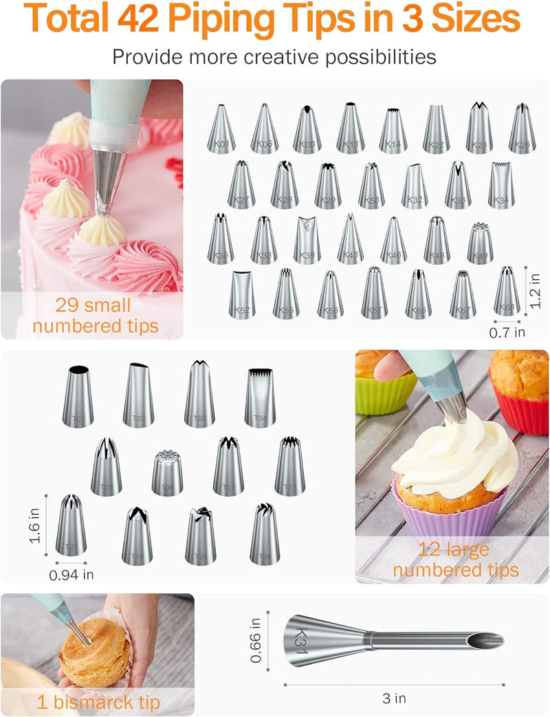 Kootek 177 Pcs Cake Decorating Kit - Revolving Turntable  Numbered Tips for Baking  Frosting