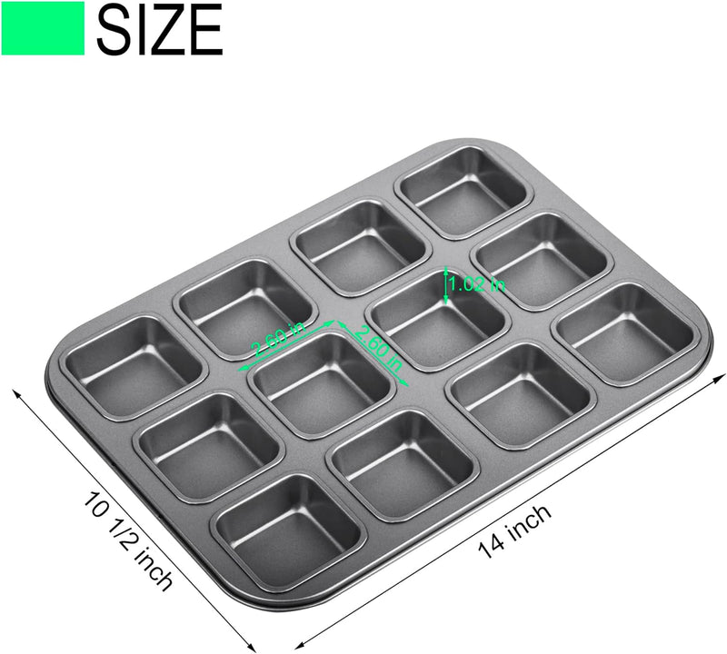 Heavy Duty Non-Stick Brownie  Muffin Baking Pan - 2 Pack