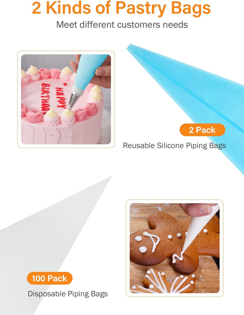 Kootek 177 Pcs Cake Decorating Kit - Revolving Turntable  Numbered Tips for Baking  Frosting