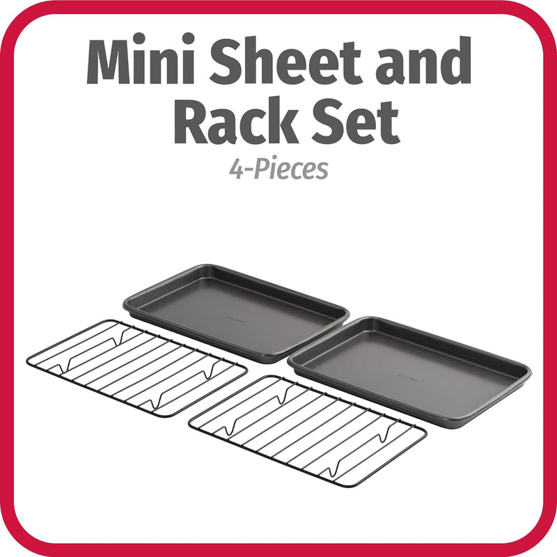 GoodCook 4-Piece Nonstick Toaster Oven Set with Sheet Rack and Pans