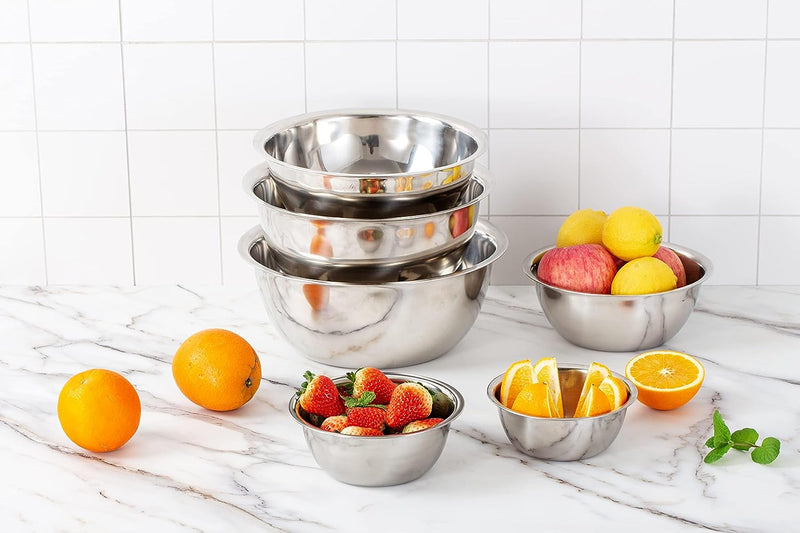 Stainless Steel Mixing Bowls - 6 Piece Set by COOK WITH COLOR