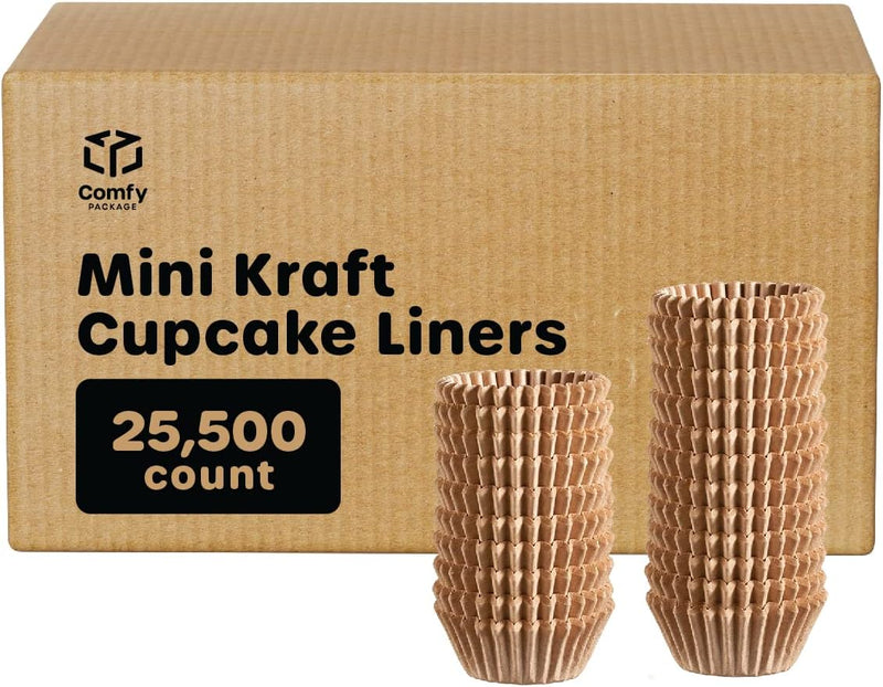 500Pcs Kraft Cupcake Liners - Food Grade  Grease-Proof Baking Cups