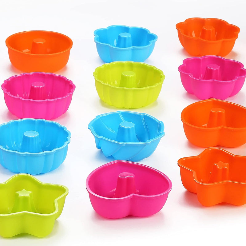 24-Pack Silicone Donut Mold Baking Cups Bagel  Muffin Pan - Nonstick Microwave  Dishwasher Safe