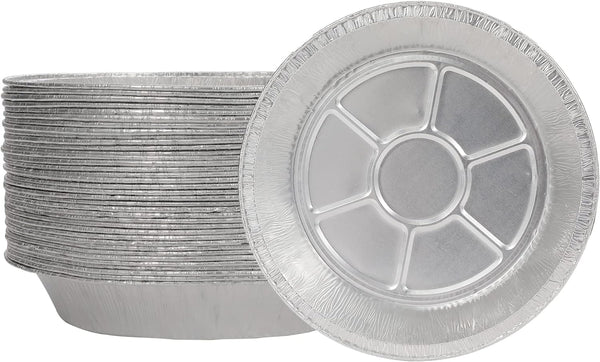 Heavy-Duty Disposable Aluminum Foil Pie Tins 9 - 10 Pack Baking Plates