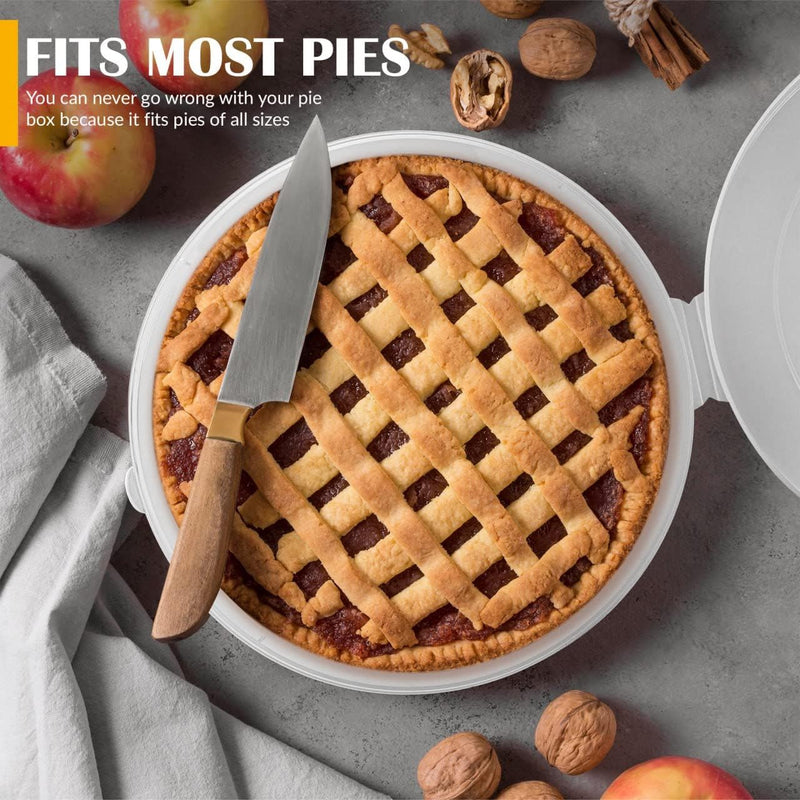 Plastic Pie Carrier with Lid - BPA Free Airtight Washable - Keeps Baked Goods Fresh - 1175 x 925 x 325 Container