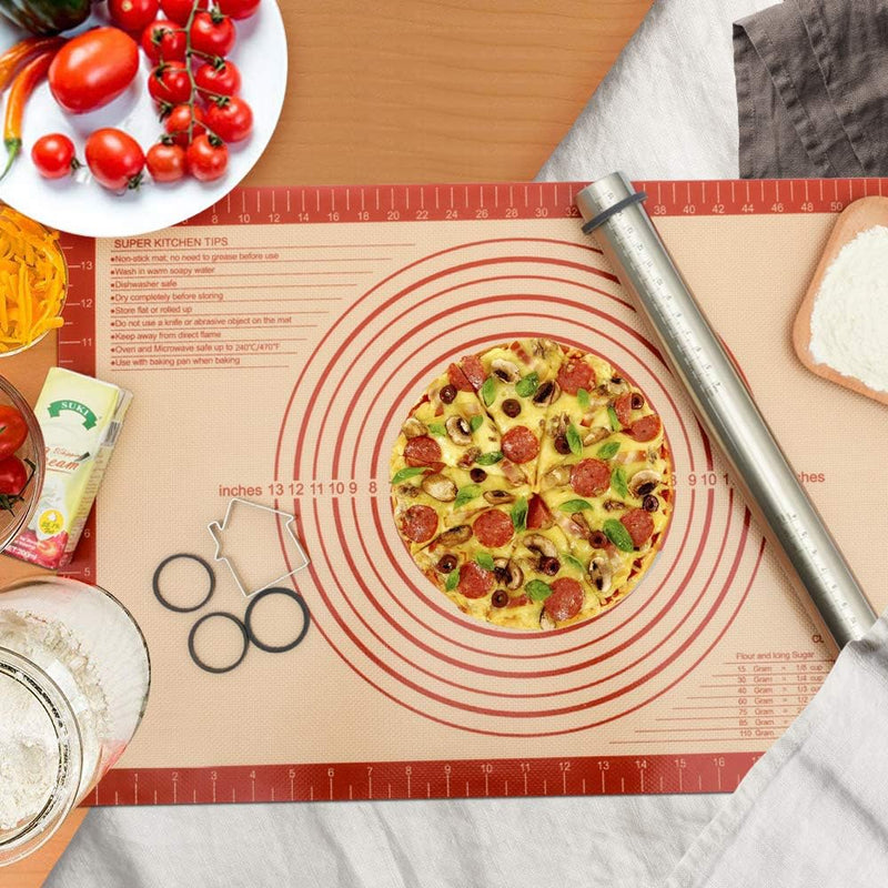 Extra Large Nonstick Silicone Pastry Mat - 28 x 20 with Measurements by Folksy Super Kitchen