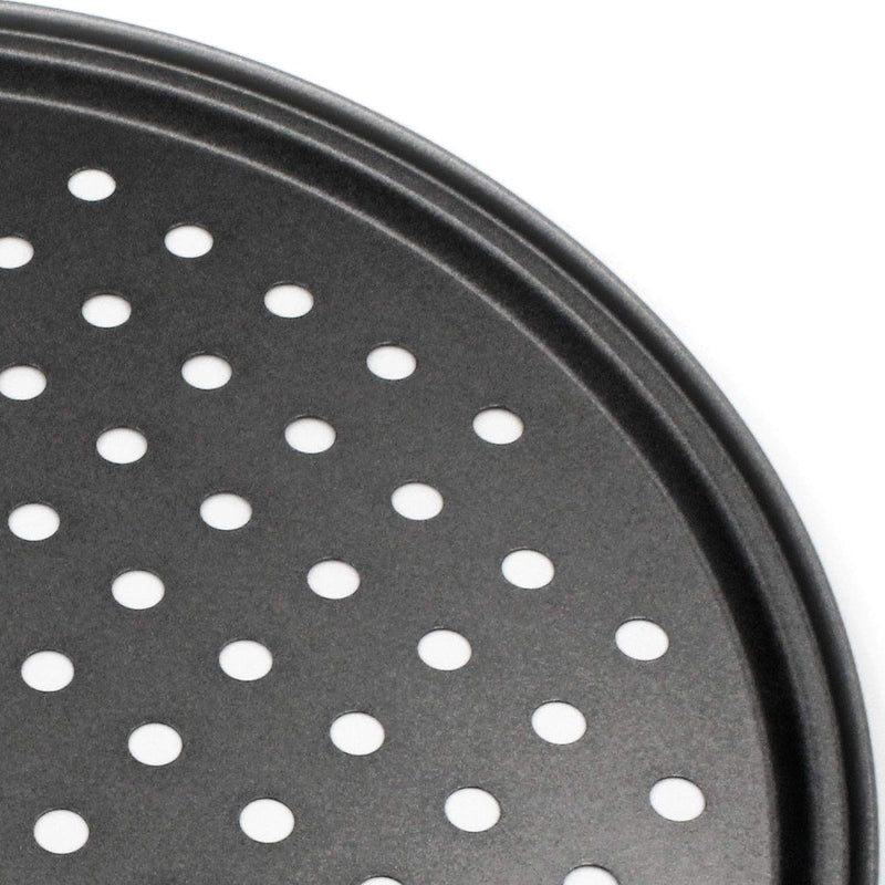 12 Nonstick Carbon Steel Pizza Pan with Holes for Home and Restaurant Baking