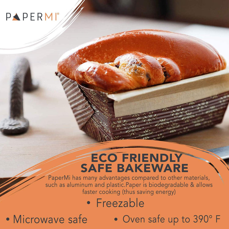 Disposable Paper Loaf Pan - 25ct 9 x 3 x 275 All-NaturalRecyclableMicrowaveFreezer Safe