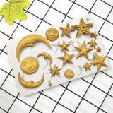 Moon Stars Sun Face Silicone Fondant Mold Chocolate Candy Gumpaste Sugarcraft Tool Cake Decorating Tools Epoxy Resin DIY Polymer Clay Silicone Mold