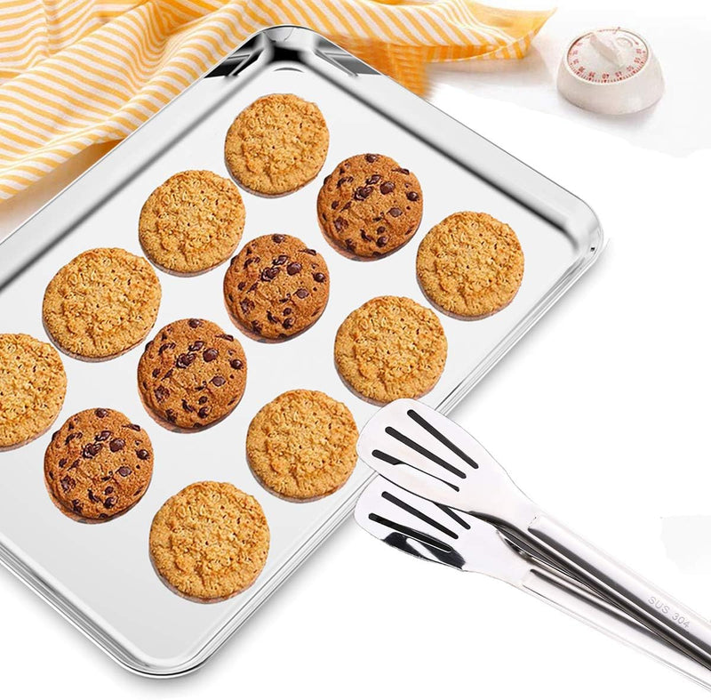 2-Pack Stainless Steel Baking Sheets - Commercial Grade Oven Tray Non-toxic  Easy to Clean